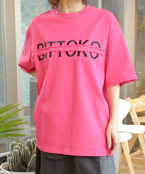 BITTOKO(ビットコ)の「bittokoロゴT(Tシャツ/カットソー・レディース・グレー/ブラック/ホワイト/ピンク・FREE)」の6枚目の写真