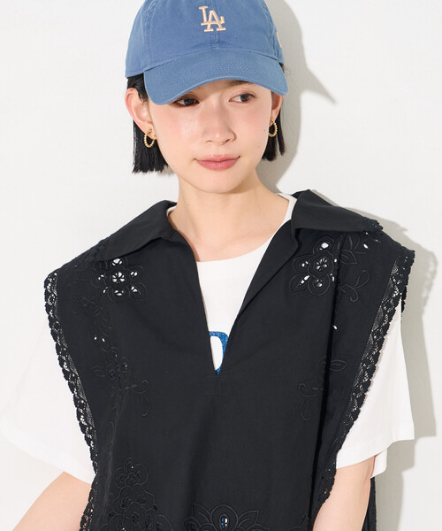 FREAK'S STORE（フリークスストア）の「インド カットワークレース ベスト（ベスト・レディース・ブラック/オフホワイト・ﾌﾘ-）」の8枚目の写真