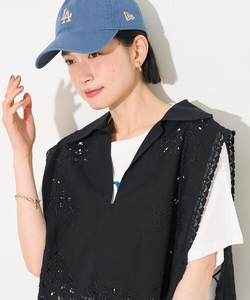 FREAK'S STORE（フリークスストア）の「インド カットワークレース ベスト（ベスト・レディース・ブラック/オフホワイト・ﾌﾘ-）」の9枚目の写真
