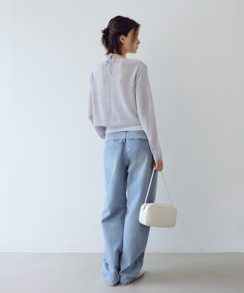 URAGO(ユラーゴ)の「Curved washing denim pants(デニムパンツ・レディース・ブルー・SMALL/MEDIUM/LARGE)」の7枚目の写真