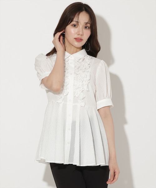 WILLSELECTION（ウィルセレクション）の「フリルディティールペプラムブラウス（シャツ/ブラウス・レディース・イエロー/オフホワイト/ブラック・FREE）」の4枚目の写真