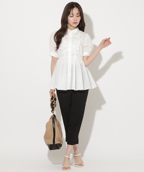 WILLSELECTION（ウィルセレクション）の「フリルディティールペプラムブラウス（シャツ/ブラウス・レディース・イエロー/オフホワイト/ブラック・FREE）」の10枚目の写真