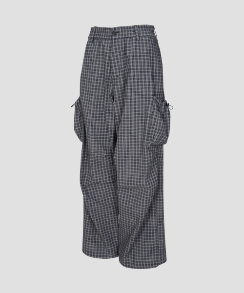 Verdnt（バーダント）の「チェックストリングカーゴバンディングパンツ[ネイビー]（その他パンツ・レディース・その他・SMALL/MEDIUM）」の5枚目の写真