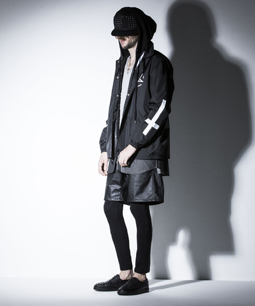 NO ID.（ノーアイディ）の「mp4179-ｼﾝｾﾃｨｯｸﾚｻﾞｰﾚｲﾔｰﾄﾞﾊｰﾌPT ﾊﾟﾝﾂ（その他パンツ・メンズ・ブラック・2/1/3）」の7枚目の写真