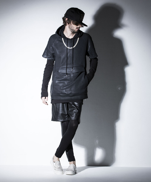 NO ID.（ノーアイディ）の「mp4179-ｼﾝｾﾃｨｯｸﾚｻﾞｰﾚｲﾔｰﾄﾞﾊｰﾌPT ﾊﾟﾝﾂ（その他パンツ・メンズ・ブラック・2/1/3）」の11枚目の写真