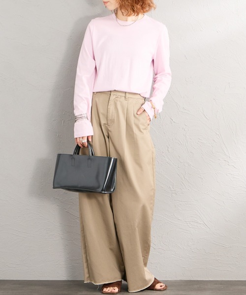 HANES（ヘインズ）の「[HANES/ヘインズ] 2P FOR HER ジャパンフィットロングスリーブパックTシャツ（Tシャツ/カットソー・レディース・ブラウン/ホワイト・L/M）」の4枚目の写真