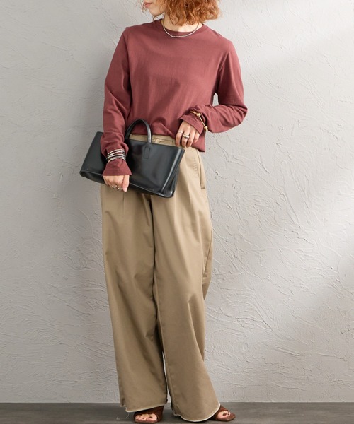 HANES（ヘインズ）の「[HANES/ヘインズ] 2P FOR HER ジャパンフィットロングスリーブパックTシャツ（Tシャツ/カットソー・レディース・ブラウン/ホワイト・L/M）」の7枚目の写真