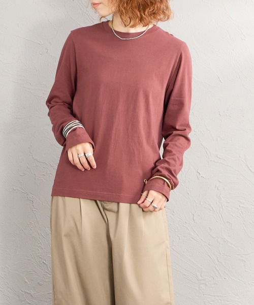 HANES（ヘインズ）の「[HANES/ヘインズ] 2P FOR HER ジャパンフィットロングスリーブパックTシャツ（Tシャツ/カットソー・レディース・ブラウン/ホワイト・L/M）」の9枚目の写真