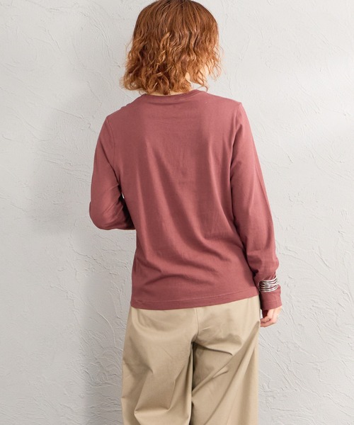 HANES（ヘインズ）の「[HANES/ヘインズ] 2P FOR HER ジャパンフィットロングスリーブパックTシャツ（Tシャツ/カットソー・レディース・ブラウン/ホワイト・L/M）」の11枚目の写真