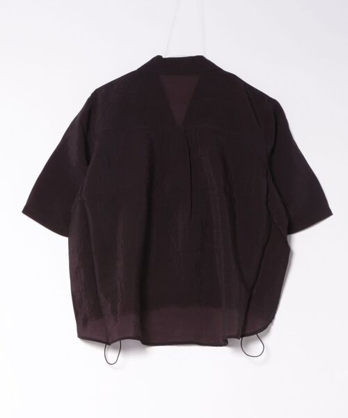 gossara(ゴサラ)の「【さらっと羽織れる軽やかさ】裾ドロスト開襟カラーシャツ(シャツ/ブラウス・レディース・チャコールグレー/ブラウン/ベージュ・FREE)」の4枚目の写真