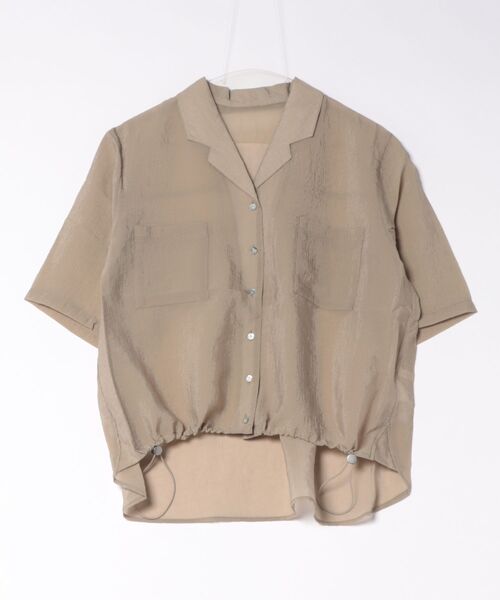 gossara（ゴサラ）の「【さらっと羽織れる軽やかさ】裾ドロスト開襟カラーシャツ（シャツ/ブラウス・レディース・チャコールグレー/ブラウン/ベージュ・FREE）」の18枚目の写真
