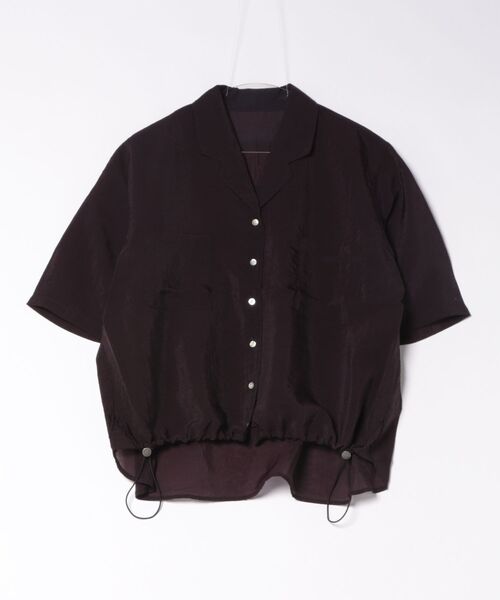 gossara（ゴサラ）の「【さらっと羽織れる軽やかさ】裾ドロスト開襟カラーシャツ（シャツ/ブラウス・レディース・チャコールグレー/ブラウン/ベージュ・FREE）」の19枚目の写真