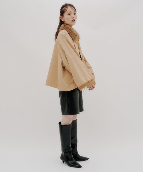 lilium by lily(リリウムバイリリー)の「【lilium by lily】ファー付きポンチョ風コート(その他アウター・レディース・ベージュ/ブラウン・FREE)」の13枚目の写真