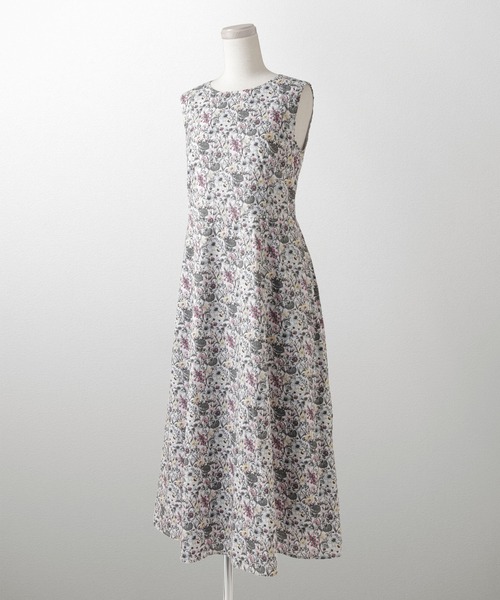 HUIT bouquet（ユイット）の「ノースリーブ ウエスト切り替え ワンピース Made with Liberty Fabric HUIT（ワンピース・レディース・グレー/ブルー・M/S）」の11枚目の写真