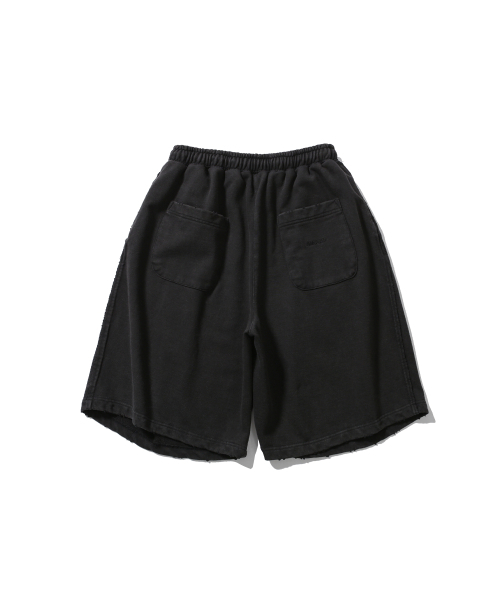セール】Cross Pleated Sweat Shorts - Washed Black（その他パンツ