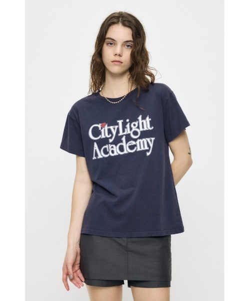 MOUSSY(マウジー)の「NINETIES ACADEMY Tシャツ(Tシャツ/カットソー・レディース・ネイビー/杢グレー・FREE)」の1枚目の写真