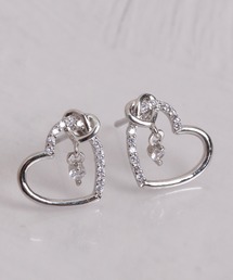 【Peony/ピオニー】オープンハート　ドロップストーンピアス