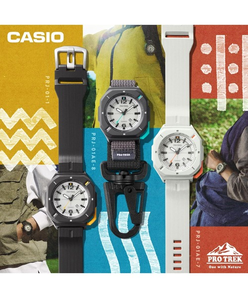PRO TREK(プロトレック)の「Hiker Line / PRJ-01-1JF(アナログ腕時計・レディース・ブラック×ホワイト・FREE)」の2枚目の写真
