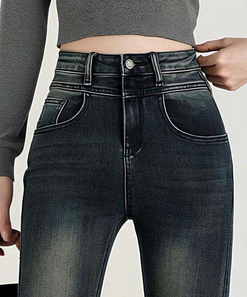 center i(センターアイ)の「美脚ハイウエストフレアデニムパンツ(デニムパンツ・レディース・ネイビー・S/M/L)」の8枚目の写真