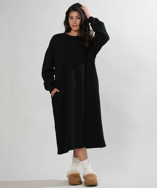 BILLABONG(ビラボン)の「BILLABONG/ビラボン ニットワンピース BG014352(ワンピース・レディース・ブラック/アイボリー・M)」の1枚目の写真