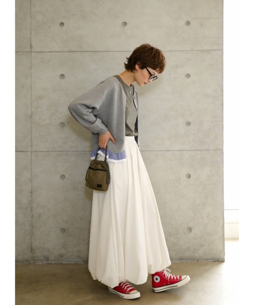 Sew loop(ソーループ)の「チェック柄裾フリルダンボールショートカーディガン(カーディガン/ボレロ・レディース・グレー/ブラック・FREE)」の13枚目の写真