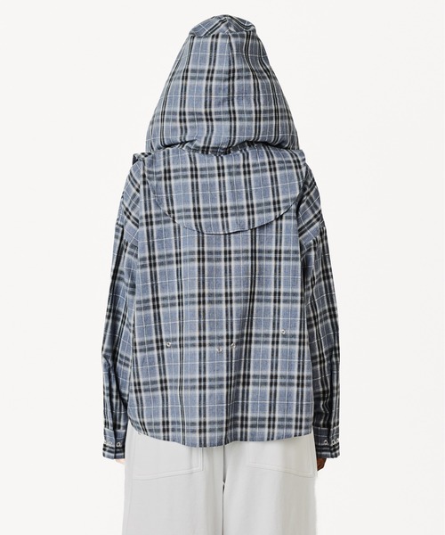BEEDEN（ビーデン）の「MULTI BUTTON CHECK SHIRT（シャツ/ブラウス・レディース・ブラック/グレー・FREE）」の6枚目の写真