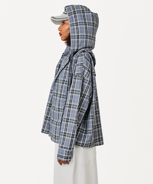 BEEDEN（ビーデン）の「MULTI BUTTON CHECK SHIRT（シャツ/ブラウス・レディース・ブラック/グレー・FREE）」の5枚目の写真