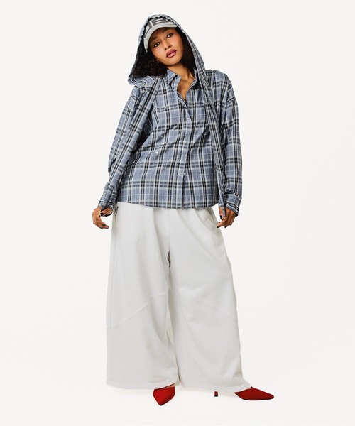 BEEDEN（ビーデン）の「MULTI BUTTON CHECK SHIRT（シャツ/ブラウス・レディース・ブラック/グレー・FREE）」の13枚目の写真