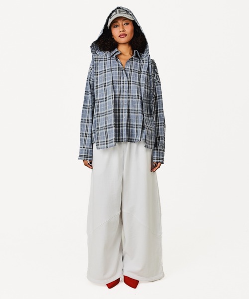 BEEDEN（ビーデン）の「MULTI BUTTON CHECK SHIRT（シャツ/ブラウス・レディース・ブラック/グレー・FREE）」の14枚目の写真