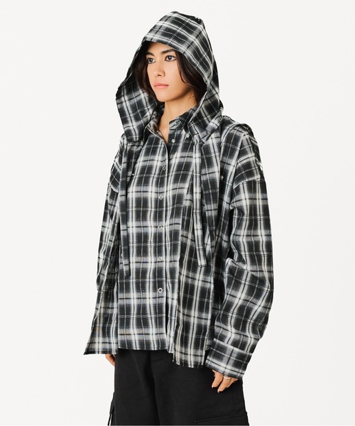 BEEDEN（ビーデン）の「MULTI BUTTON CHECK SHIRT（シャツ/ブラウス・レディース・ブラック/グレー・FREE）」の20枚目の写真