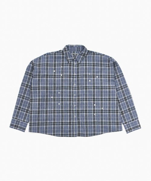 BEEDEN（ビーデン）の「MULTI BUTTON CHECK SHIRT（シャツ/ブラウス・レディース・ブラック/グレー・FREE）」の8枚目の写真