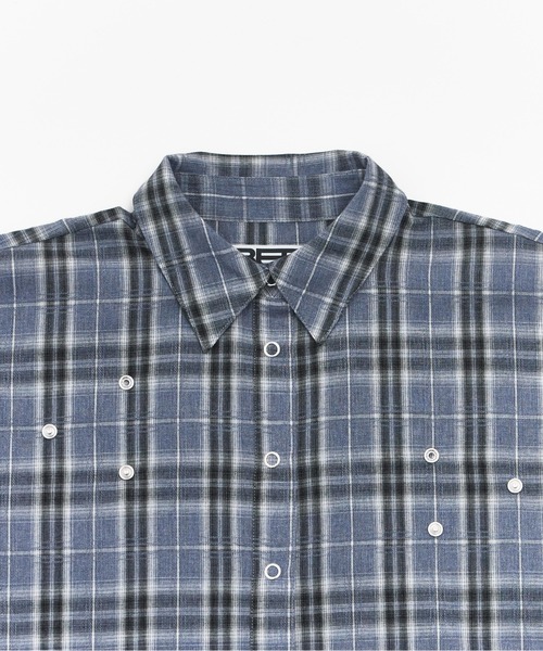 BEEDEN（ビーデン）の「MULTI BUTTON CHECK SHIRT（シャツ/ブラウス・レディース・ブラック/グレー・FREE）」の10枚目の写真