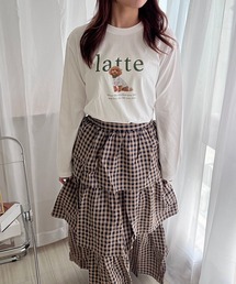 犬プリントデザインロンT/長袖Tシャツ(hsyd)