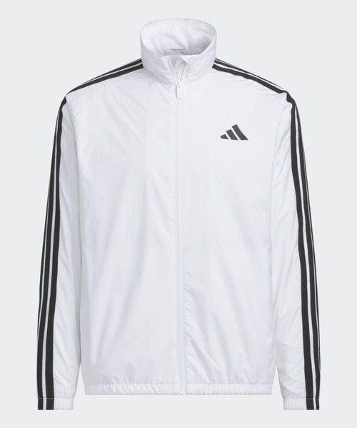 adidas(アディダス)の「マストハブ スリーストライプス 起毛トリコット素材の裏地 ウインドジャケット / アディダス adidas(ジャージ・メンズ・ホワイト・XX-LARGE/3XL/LARGE/MEDIUM/SMALL/X-LARGE/X-SMALL)」の4枚目の写真