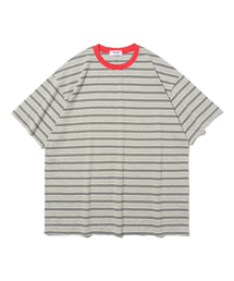 TAILOR STUDIO（テーラースタジオ）の「クラシックストライプ半袖Tシャツ（グレー）（Tシャツ/カットソー）」