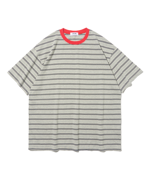 TAILOR STUDIO(テーラースタジオ)の「クラシックストライプ半袖Tシャツ(グレー)(Tシャツ/カットソー・レディース・その他・FREE)」の1枚目の写真