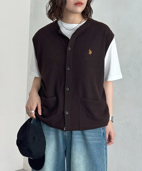 U.S. POLO ASSN.(ユーエスポロアッスン)の「クルーニットベストカーディガン(ニット/セーター・メンズ・ブラウン/ネイビー/チャコールグレー・MEDIUM/LARGE)」の21枚目の写真