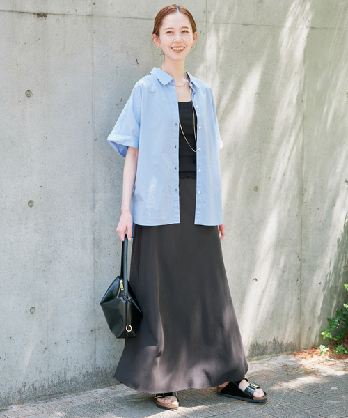 SLOBE IENA(スローブイエナ)の「《3サイズ展開/シリーズあり/追加4》フィブリルマーメイドフレアスカート(スカート・レディース・ブラック系その他/ブラック・40/36/38)」の7枚目の写真