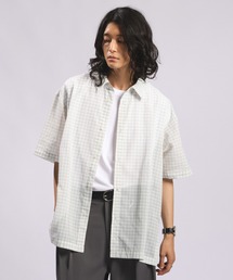 DESIGN SHEER CHECK OVERSIZED SHIRTS/デザインスカシチェックオーバーシャツ