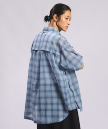 DESIGN SHEER CHECK OVERSIZED SHIRTS/デザインスカシチェックオーバーシャツ