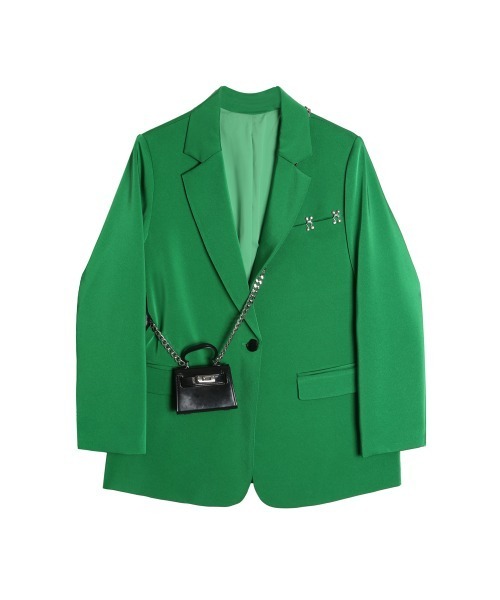 shuro　ENFOLD ライムグリーン テーラードジャケット Relaxed Jacket With Mini Bag（テーラードジャケット）｜U:UME