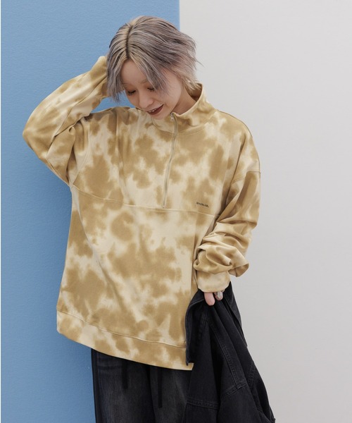JEANASIS(ジーナシス)の「【みきのすけ企画】ハーフZIPスウェTEE/1048181(Tシャツ/カットソー・レディース・ブラック/ブラウン系その他/グレー・FREE)」の3枚目の写真