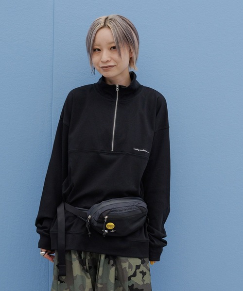 JEANASIS(ジーナシス)の「【みきのすけ企画】ハーフZIPスウェTEE/1048181(Tシャツ/カットソー・レディース・ブラック/ブラウン系その他/グレー・FREE)」の12枚目の写真