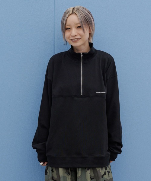 JEANASIS(ジーナシス)の「【みきのすけ企画】ハーフZIPスウェTEE/1048181(Tシャツ/カットソー・レディース・ブラック/ブラウン系その他/グレー・FREE)」の13枚目の写真