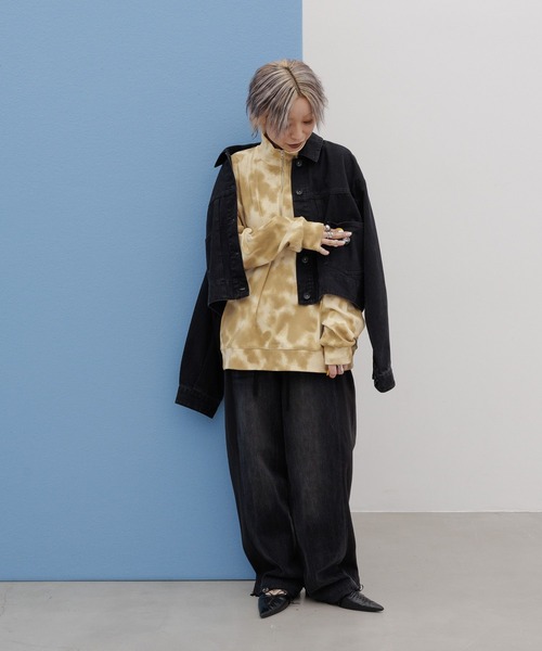 JEANASIS(ジーナシス)の「【みきのすけ企画】ハーフZIPスウェTEE/1048181(Tシャツ/カットソー・レディース・ブラック/ブラウン系その他/グレー・FREE)」の8枚目の写真