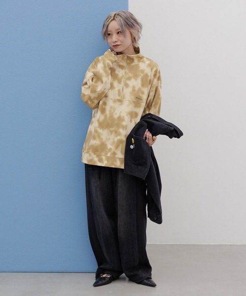 JEANASIS(ジーナシス)の「【みきのすけ企画】ハーフZIPスウェTEE/1048181(Tシャツ/カットソー・レディース・ブラック/ブラウン系その他/グレー・FREE)」の9枚目の写真