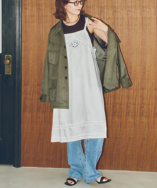 Spick & Span(スピックアンドスパン)の「ARCHIVE STANCE / アーカイブスタンス fale suede military JK(ミリタリージャケット・レディース・カーキ・FREE)」の8枚目の写真