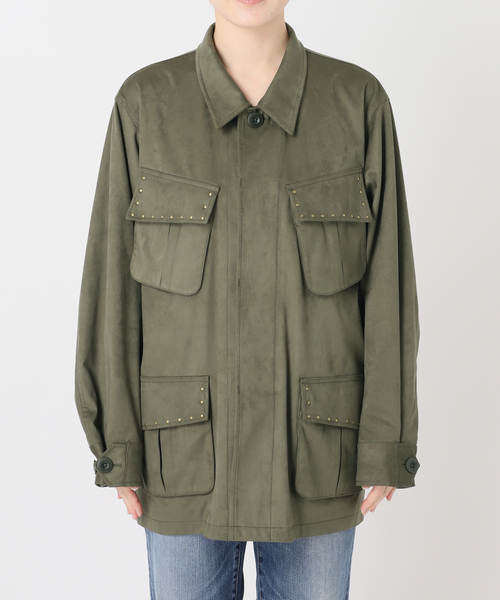 Spick & Span(スピックアンドスパン)の「ARCHIVE STANCE / アーカイブスタンス fale suede military JK(ミリタリージャケット・レディース・カーキ・FREE)」の11枚目の写真