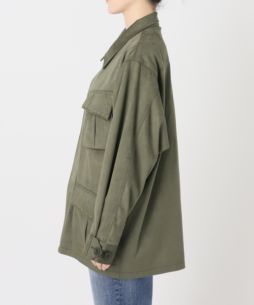 Spick & Span(スピックアンドスパン)の「ARCHIVE STANCE / アーカイブスタンス fale suede military JK(ミリタリージャケット・レディース・カーキ・FREE)」の12枚目の写真