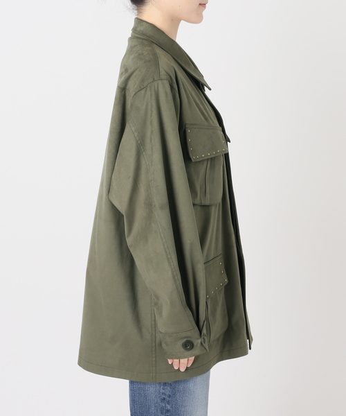 Spick & Span(スピックアンドスパン)の「ARCHIVE STANCE / アーカイブスタンス fale suede military JK(ミリタリージャケット・レディース・カーキ・FREE)」の14枚目の写真